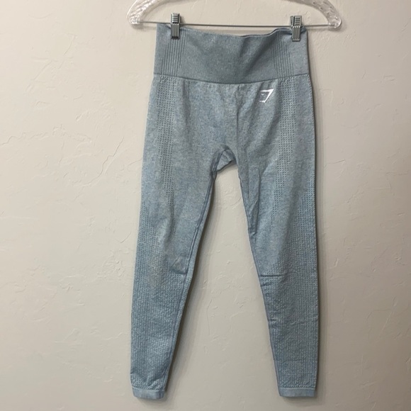 Gymshark blue crop seamless leggings size small - Picture 1 of 10